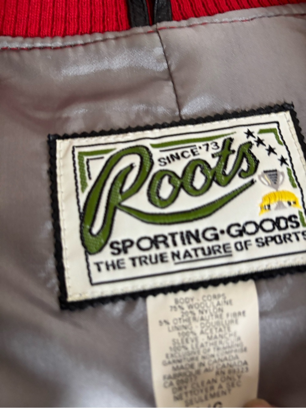 Roots Red and White Letterman Jacket - Picture 8 of 8